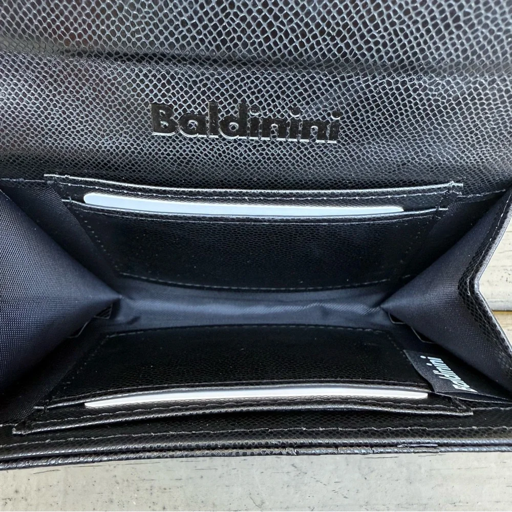 NIB Baldinini Embossed Bifold Wallet in Black